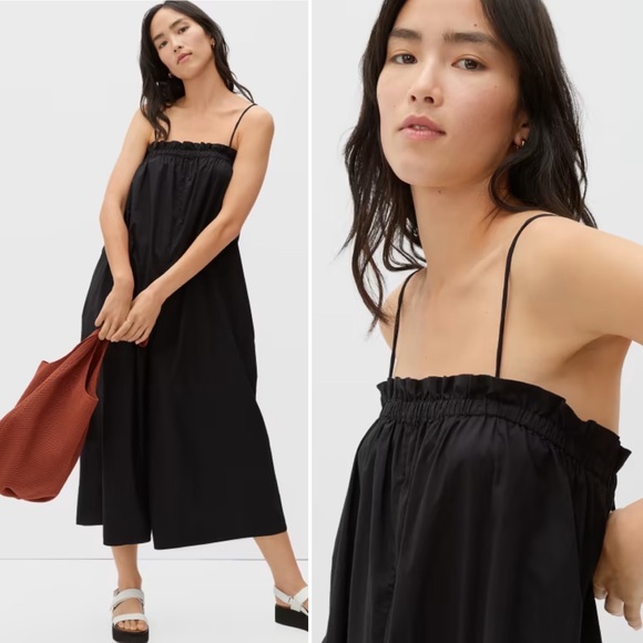 Everlane Pants - EVERLANE The Flowy Jumpsuit in Black Adjustable Spaghetti Strap Pocket Small NEW
